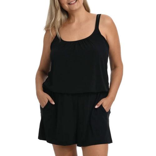Women's Maxine Plus Size Tricot Jersey Romper Swim Cover Up - Primary Image