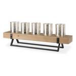 Mercana Benk Wood and Black Metal Five Candle Holder - Thumbnail 1 of 10