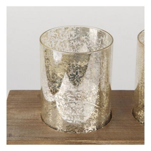 Mercana Benk Wood and Black Metal Five Candle Holder - Primary Image