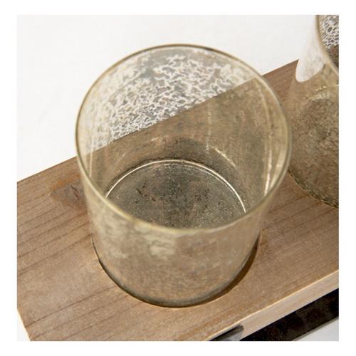 Mercana Benk Wood and Black Metal Five Candle Holder - Primary Image