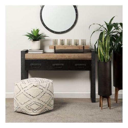 Mercana Benk Wood and Black Metal Five Candle Holder - Primary Image