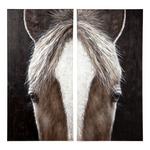 Mercana Equus Diptych Horse Original Hand Painted on Wood Oil Painting - Thumbnail 1 of 3