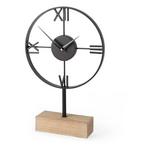 Mercana Oris Black Metal and Wood Open Frame Table Clock - Thumbnail 1 of 7