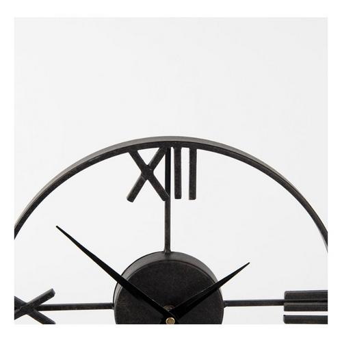 Mercana Oris Black Metal and Wood Open Frame Table Clock - Primary Image