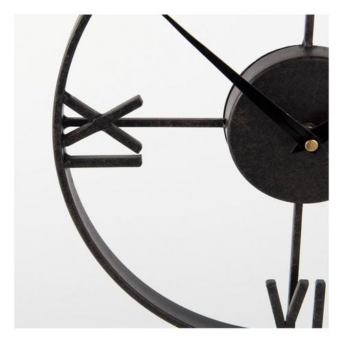 Mercana Oris Black Metal and Wood Open Frame Table Clock - Primary Image