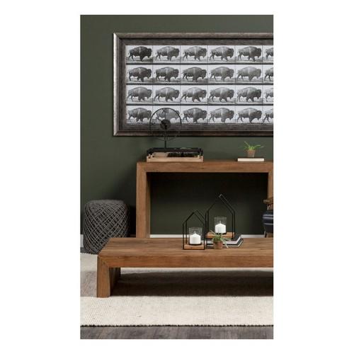 Mercana Oris Black Metal and Wood Open Frame Table Clock - Primary Image