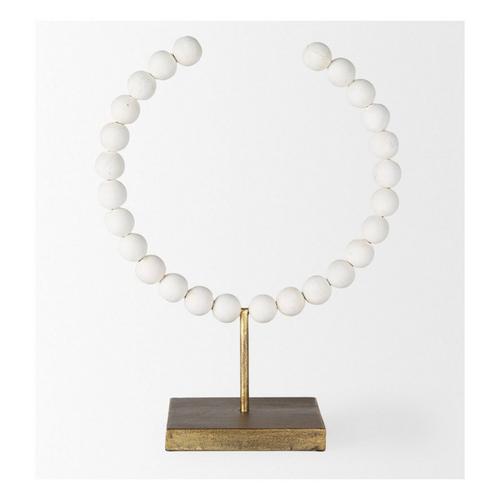 Mercana Pontchartrain II White Beaded Broken Sphere Sculpture - Primary Image