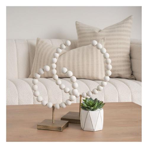 Mercana Pontchartrain II White Beaded Broken Sphere Sculpture - Primary Image