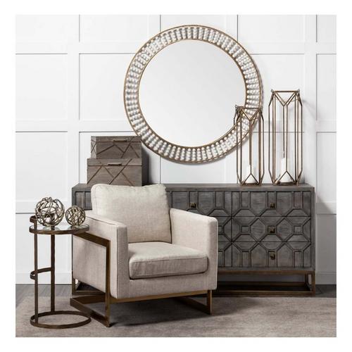 Mercana Ivy Gold Metal Geometric Cage Candle Holder Lantern - Primary Image