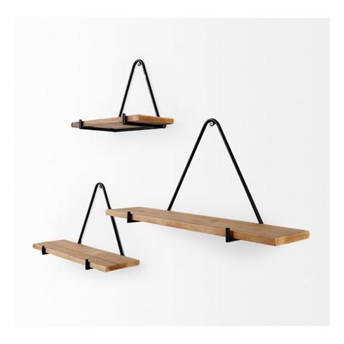 Mercana Khufu Triangular Wood and Metal Shelves - Primary Image