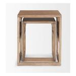 Mercana GrierLight Brown Solid Wood w/ Cane Nesting Accent Tables (Set of 2) - Thumbnail 4 of 8