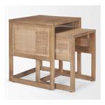 Mercana GrierLight Brown Solid Wood w/ Cane Nesting Accent Tables (Set of 2) - Thumbnail 5 of 8