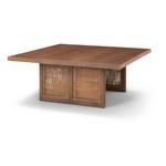 Mercana Grier Square Brown Solid Wood w/ Cane Coffee Table - Thumbnail 1 of 7