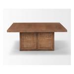 Mercana Grier Square Brown Solid Wood w/ Cane Coffee Table - Thumbnail 3 of 7