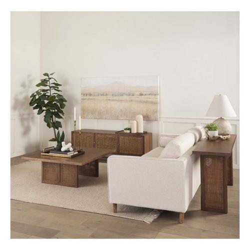 Mercana Grier Square Brown Solid Wood w/ Cane Coffee Table - Primary Image