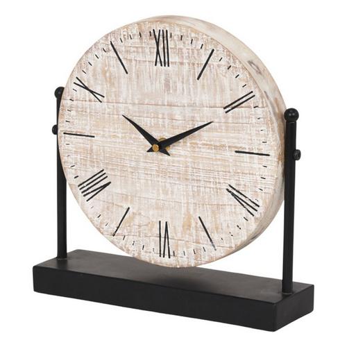 Mercana Maja Metal with Wood Table Clock - Primary Image