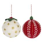 Midwest-CBK Embroidered Scandi Ball Ornaments (Styles May Vary) - Thumbnail 1 of 3