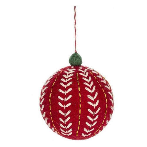 Midwest-CBK Embroidered Scandi Ball Ornaments (Styles May Vary) - Primary Image