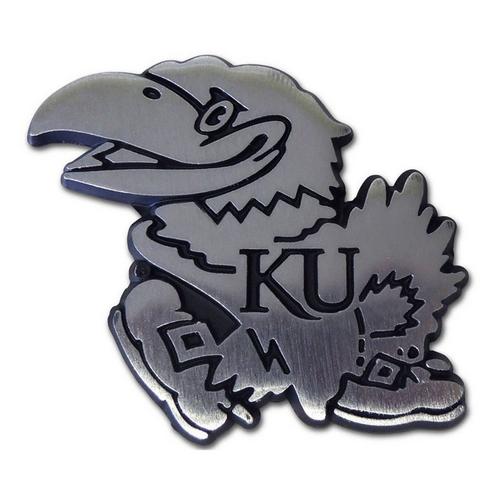 A/M/G Company Kansas Jayhawks Matte Chrome Car Emblem - Primary Image