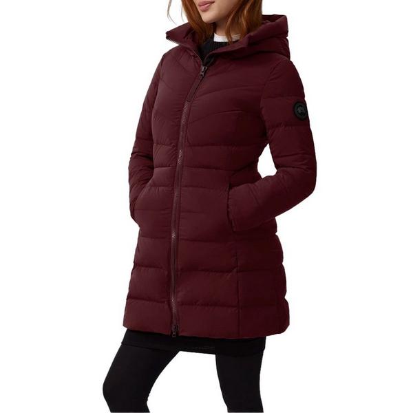 Women's Canada Goose Clair Black Label Parka Small Garnet Stone