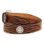 Men's Ariat Ostrich Print Concho Belt - Thumbnail 2 of 2