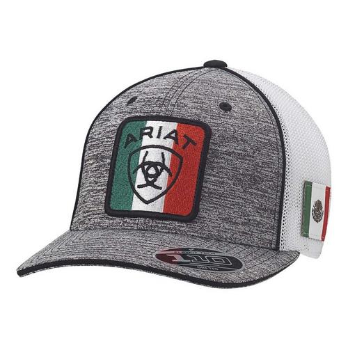 Men's Ariat Mexico Flag Logo Mesh Snapback Hat - Primary Image