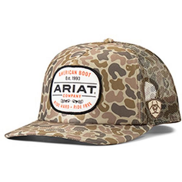 Men's Ariat Ride Free Patch Snapback Hat One Size Duck Camo