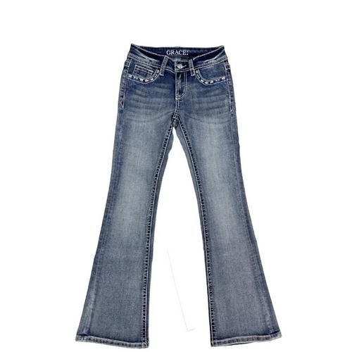 Girls' Grace In LA Embroidered Yoke Original Bootcut Jeans - Primary Image