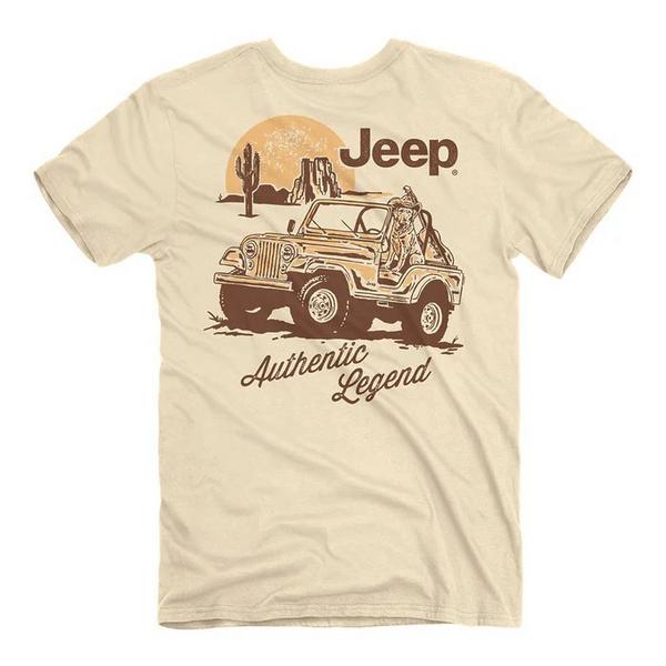 Men's Jedco Jeep Authentic Legend T-Shirt Large Natural