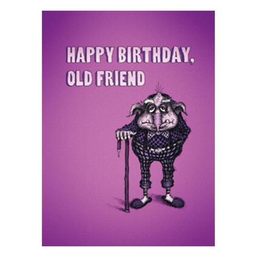 Bald Guy Greetings Happy Birthday, Old Friend Card - Primary Image