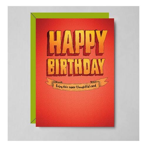 Bald Guy Greetings Pretend To Read Birthday Card - Primary Image