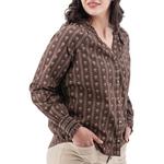 Women's Aventura Fleur de lis Long Sleeve V-Neck Button Up Shirt - Thumbnail 2 of 4