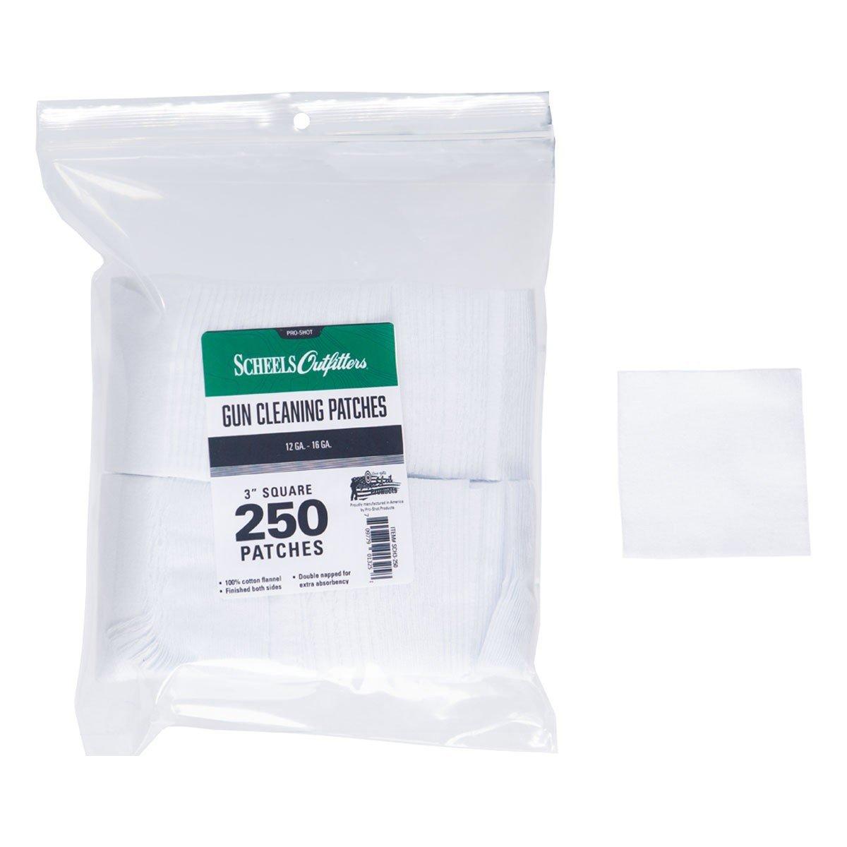Scheels Outfitters 100% Cotton Flannel 12-16 Gauge Shotgun Cleaning Patches - Scheels Outfitters