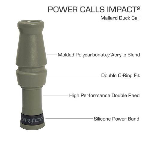 Power Calls Impact2 OD Green Poly Duck Call - Primary Image