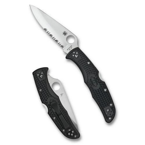 Spyderco C10PSBK Endura 4 Lightweight Partially Serrated Pocket Knife - Primary Image