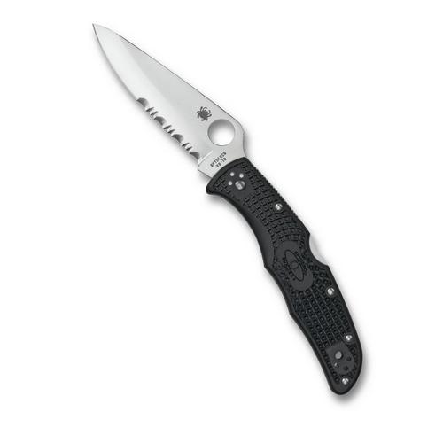 Spyderco C10PSBK Endura 4 Lightweight Partially Serrated Pocket Knife - Primary Image