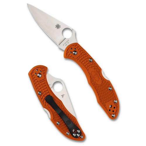 Spyderco C11FPOR Delica 4 Lightweight Flat Ground Folding Pocket Knife - Primary Image
