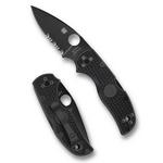 Spyderco C41PSBBK5 Native 5 Lightweight Partially Serrated DLC Folding Pocket Knife - Thumbnail 1 of 3