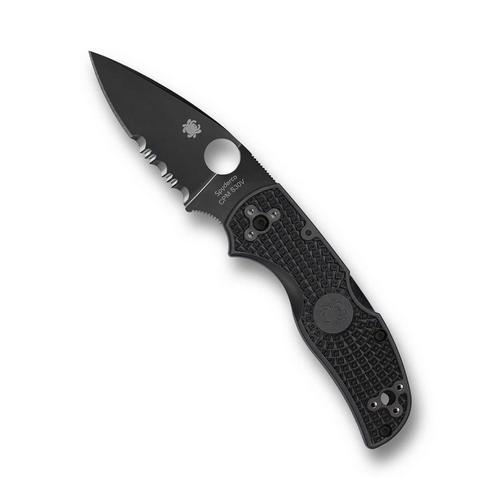 Spyderco C41PSBBK5 Native 5 Lightweight Partially Serrated DLC Folding Pocket Knife - Primary Image
