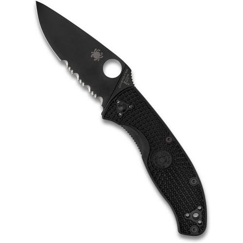 Spyderco Tenacious Lightweight Partially Serrated Black Blade Pocket Knife - Primary Image