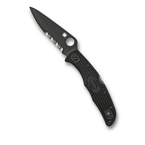 Spyderco C10PSBBK Endura 4 Lightweight TiCN Partially Serrated Folding Pocket Knife - Primary Image