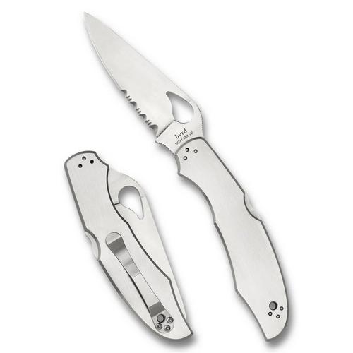 Spyderco BY03PS2 Cara Cara 2 Partially Serrated Stainless Folding Pocket Knife - Primary Image