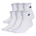 Men's adidas Cushioned 6 Pack Quarter Running Socks - Thumbnail 1 of 4