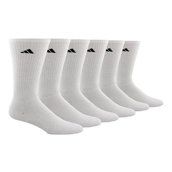 adidas Cushioned Crew Socks XLarge White/Black 6 Pack