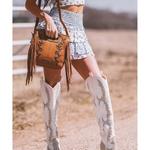 Montana West Wrangler Top Handle Embroidered Fringe Crossbody - Thumbnail 2 of 3