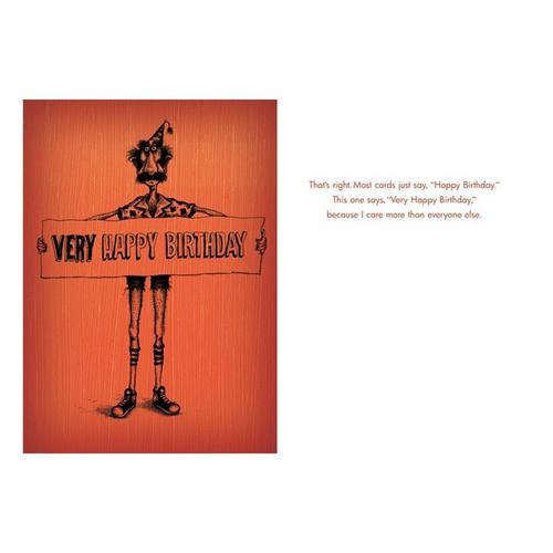 Bald Guy Greetings Very Happy Birthday Card - Primary Image