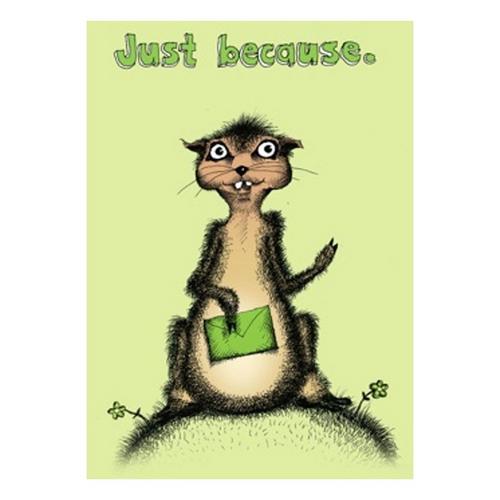 Bald Guy Greetings Just Beacause Card - Primary Image