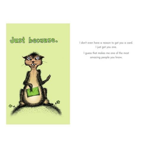 Bald Guy Greetings Just Beacause Card - Primary Image