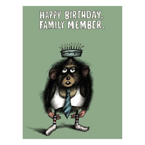Bald Guy Greetings Happy Birthday, Family Member Card - Primary Image