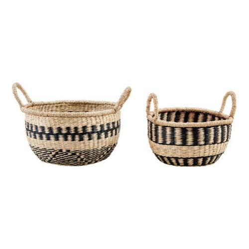 Mud Pie Natural Black Basket Set - Primary Image